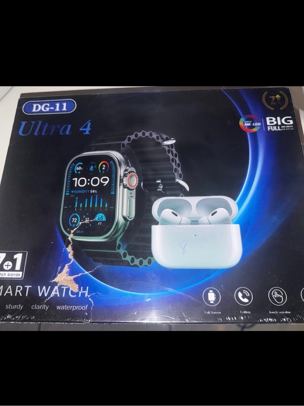 DG-11 Ultra 4 Smart Watch + Wireless Earbuds Bundle - Sealed